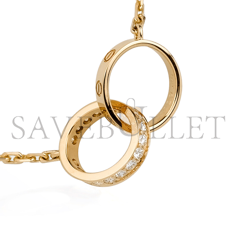 CARTIER LOVE NECKLACE, SEMI-PAVED B7013800